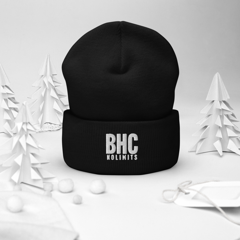BHC x NOLIMITS 刺繍ニットキャップ 折り込み付き【配送拠点により送料変動】