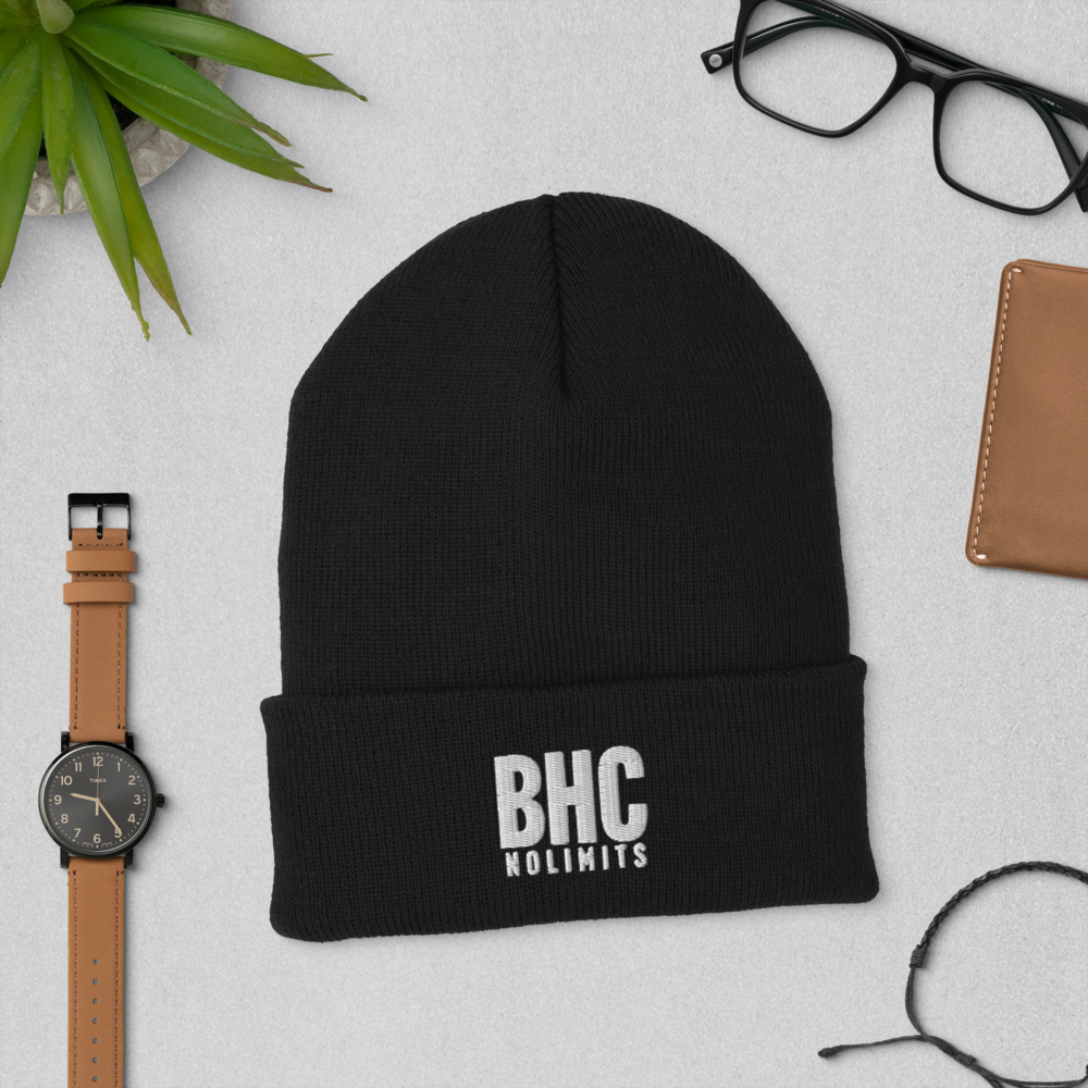 BHC x NOLIMITS 刺繍ニットキャップ 折り込み付き【配送拠点により送料変動】