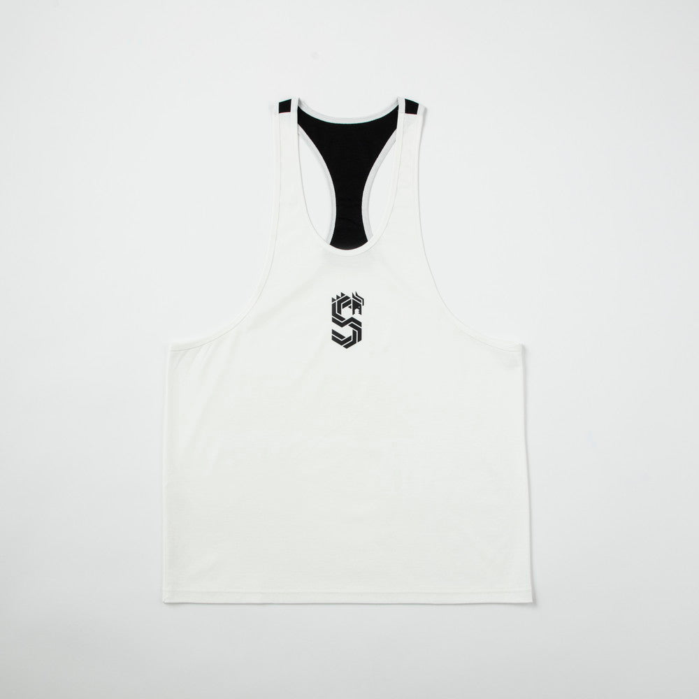 DRAGON REFLECTOR LOGO STRINGER TANK TOP - WHITE