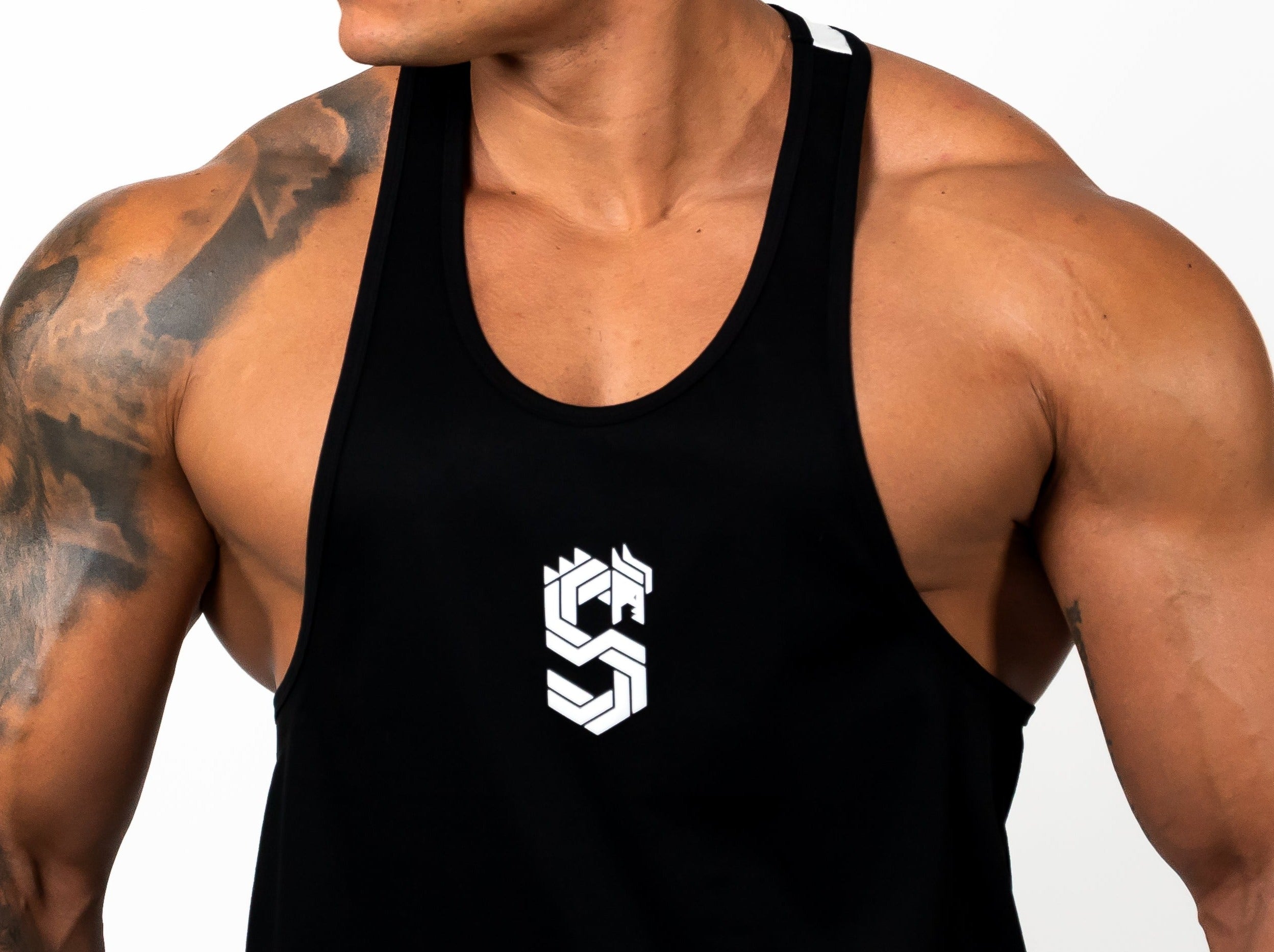 DRAGON REFLECTOR LOGO STRINGER TANK TOP - BLACK