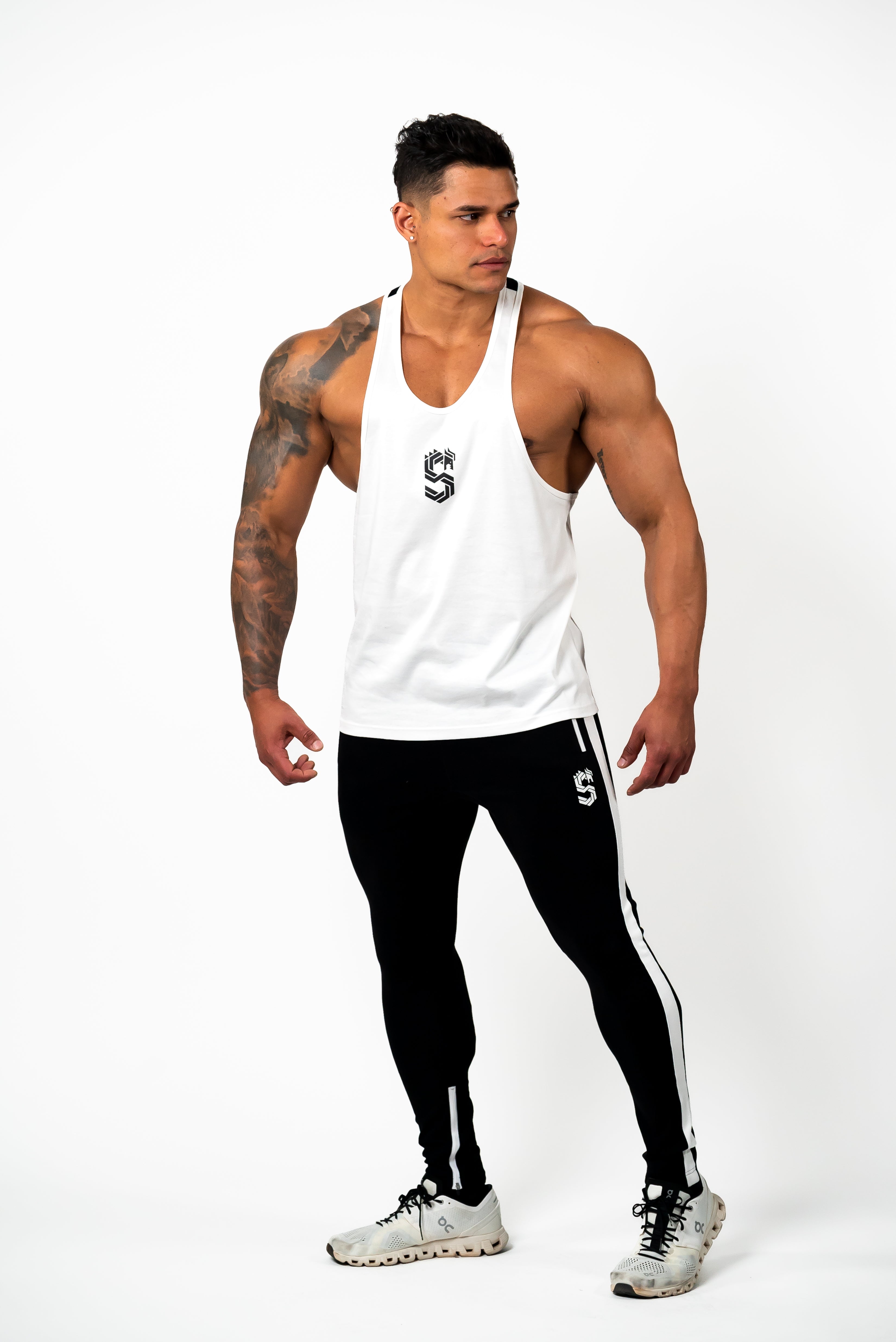 DRAGON REFLECTOR LOGO STRINGER TANK TOP - WHITE