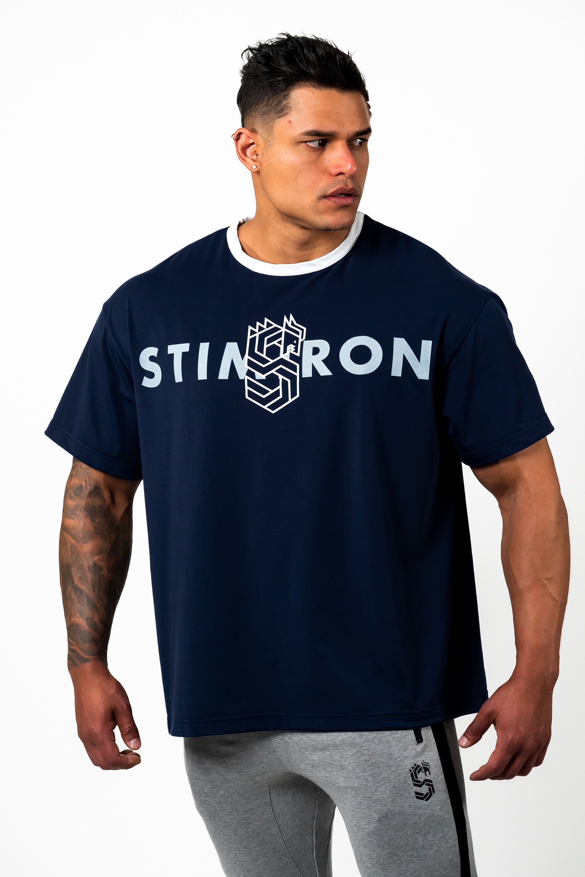 DRAGON LOGO BIG FIT T-SHIRT - NAVY