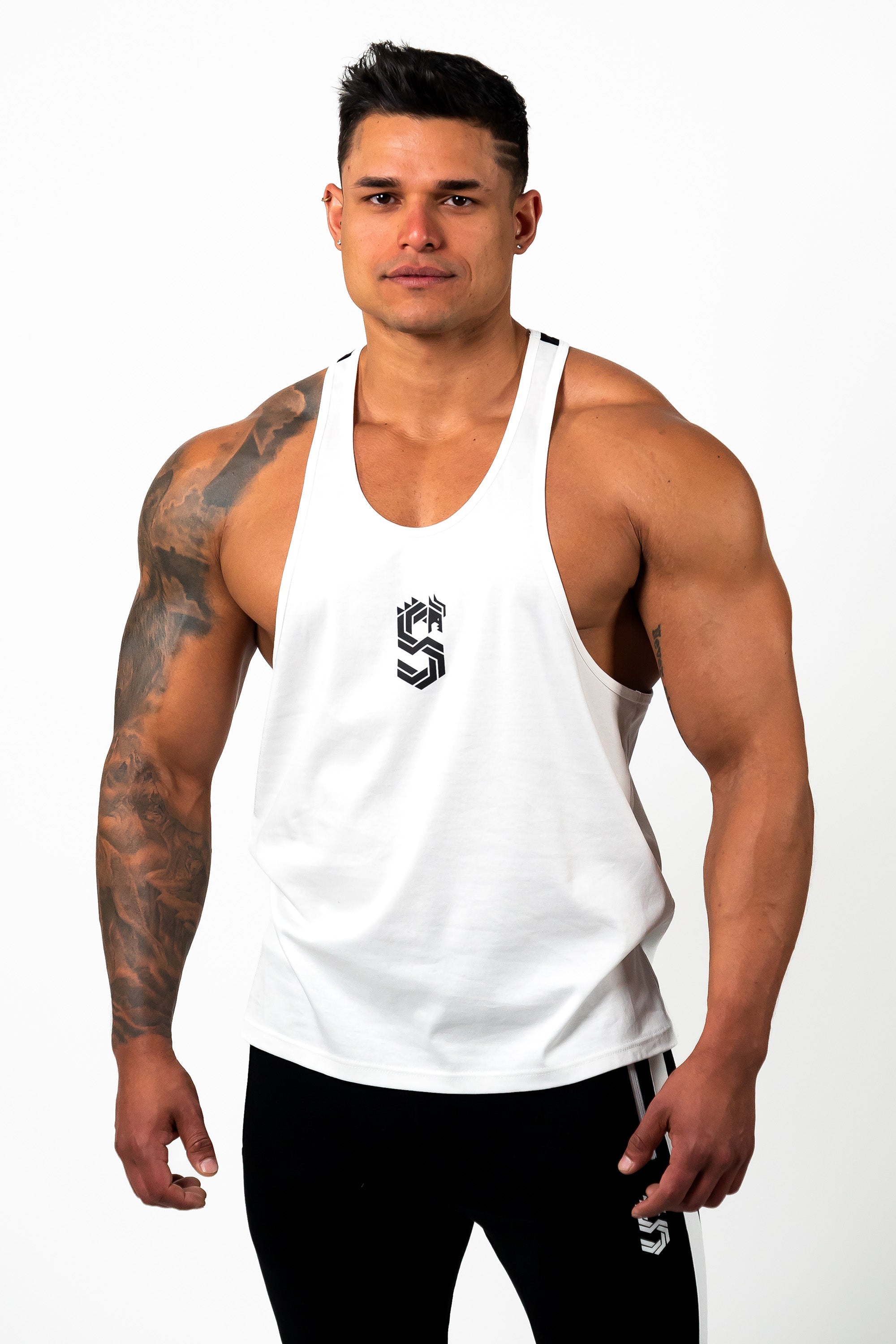 DRAGON REFLECTOR LOGO STRINGER TANK TOP - WHITE