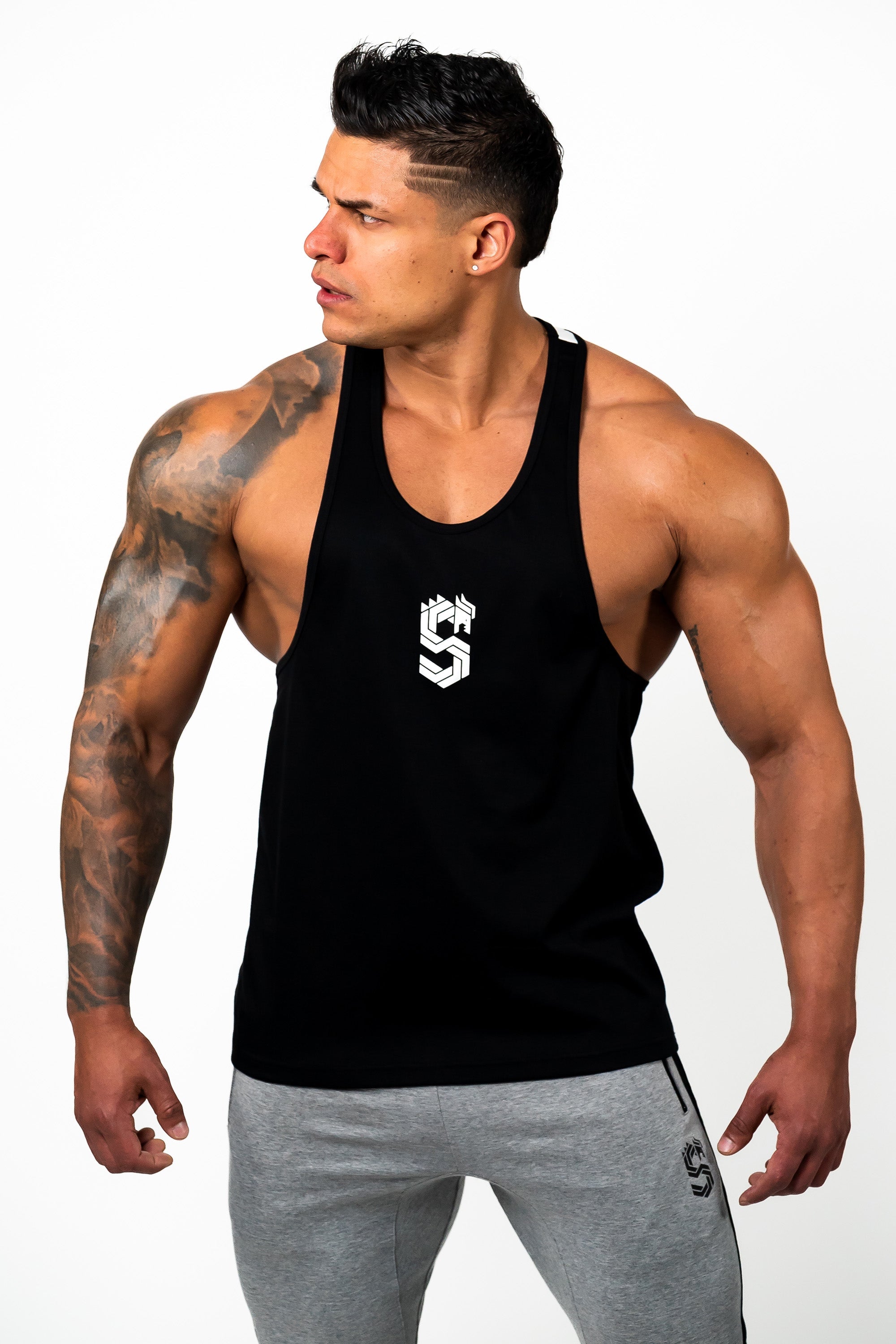 DRAGON REFLECTOR LOGO STRINGER TANK TOP - BLACK